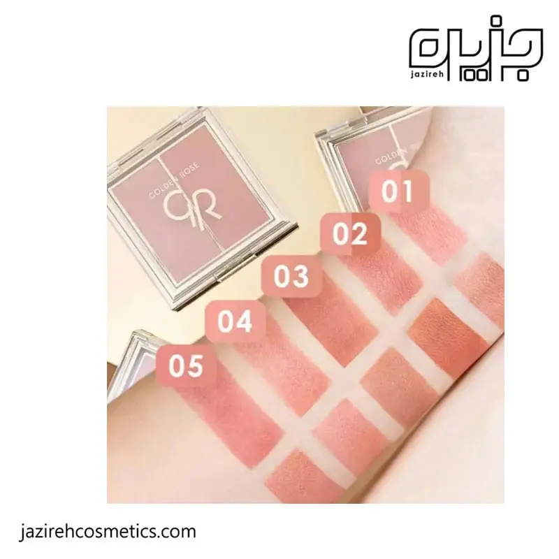 رژ گونه دوتایی گلدن رز رنگ 02 ( peachy coral )